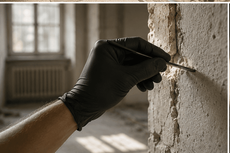 Vor-Ort-Probenahme: Untersuchung der Bausubstanz mit Sonde
